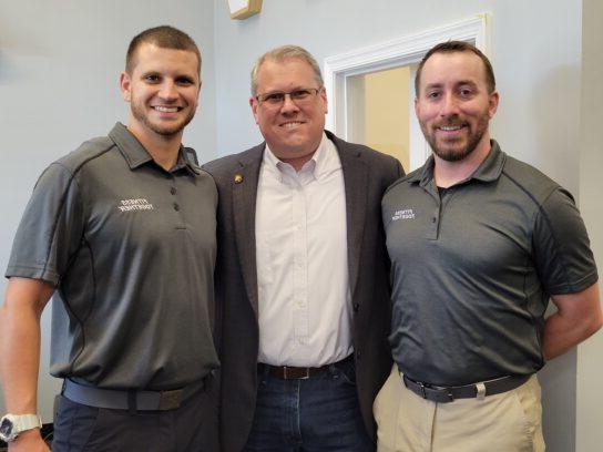 photo of Fitness Together's Chris LaVeck, Gaithersburg Mayor Jud Ashman and Fitness Together's Clark Sharp